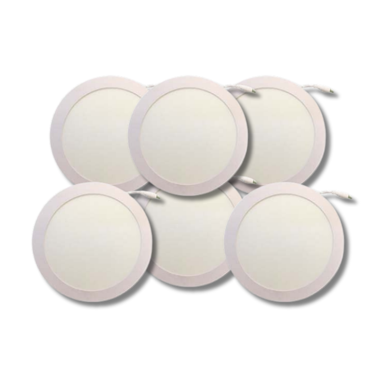 PACK X 6 UND PLAFÓN EMBUTIDO REDONDO 12W LUZ FRÍA LUMEX