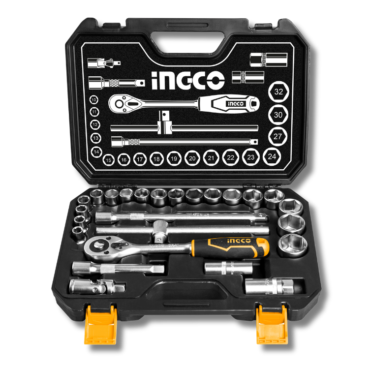 JUEGO DE DADOS INGCO 1/2” 25 PIEZAS CON MALETÍN HKTS12251