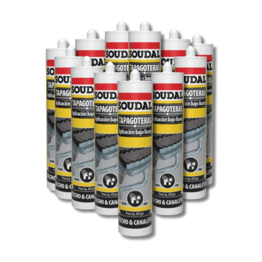PACK X 12 UND. SOUDAL TAPAGOTERA SELLANTE BUTILICO GRIS 450 GR
