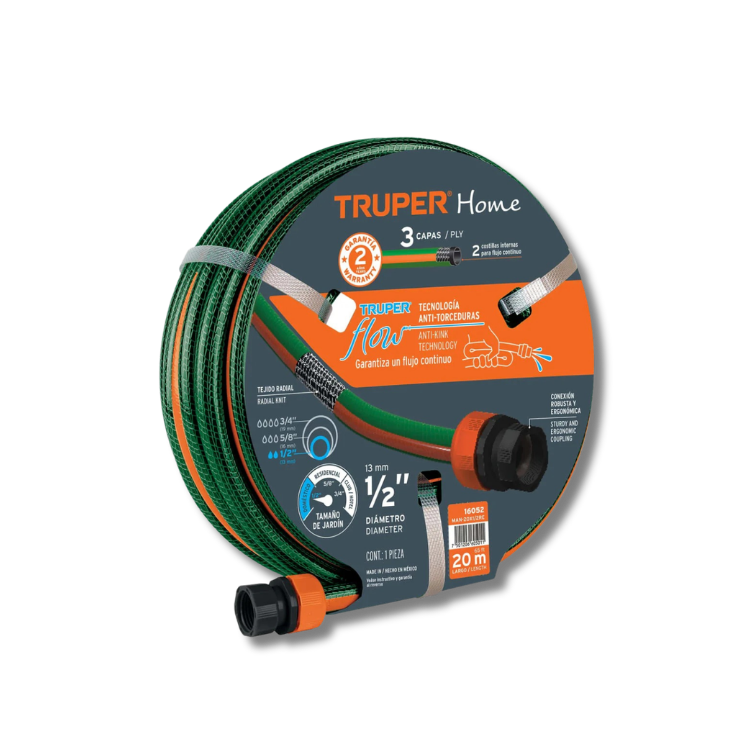 MANGUERA TRUPER P/RIEGO REFORZADA 1/2"X20 MTS #MAN-20X 1/2RE