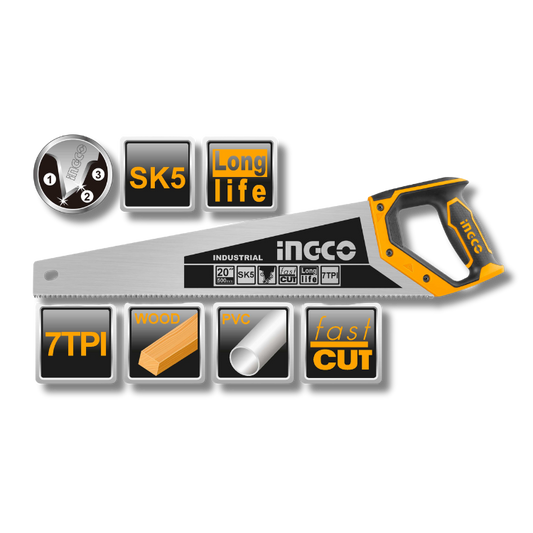 SERRUCHO INGCO 20” DIENTES TRIPLE FILO CORTE PRECISIÓN HHAS28500