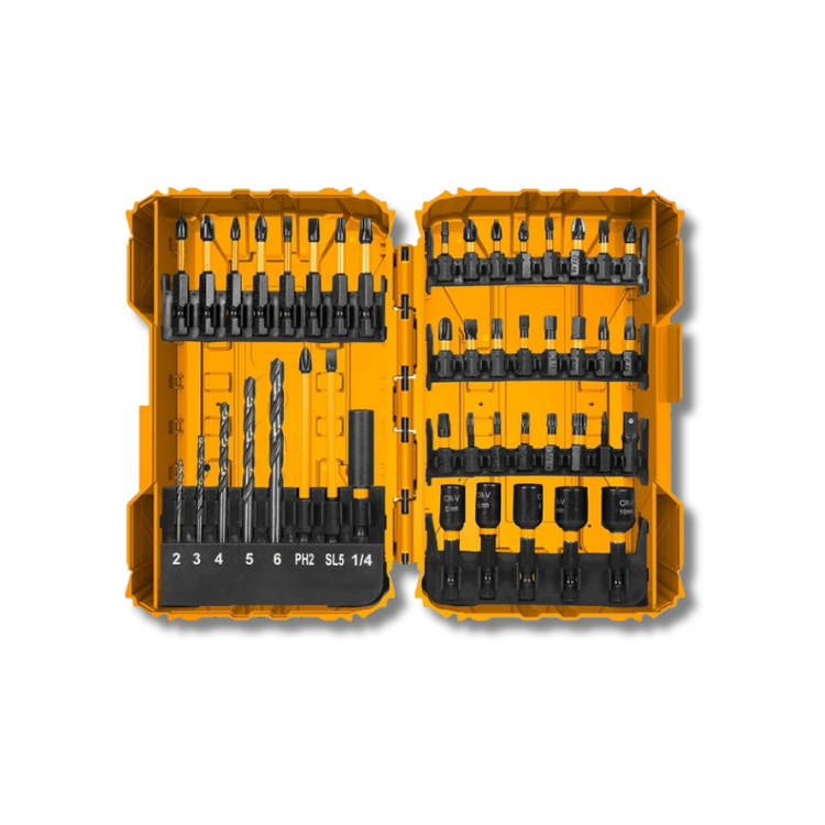 SET PUNTAS IMPACTO INGCO + BROCAS Y ADAPTADOR 45 PIEZAS AKDL24502