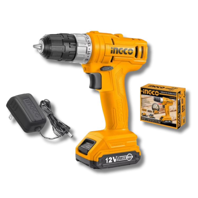 TALADRO INALÁMBRICO INGCO 12V CDLI1211 1 BATERÍA CON MALETA