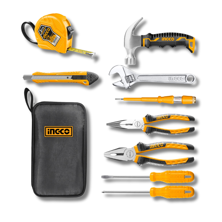 JUEGO HERRAMIENTAS INGCO MANUALES 9 PIEZAS CON BOLSA HKTH10809